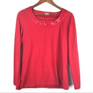 New Basic Editions Women’s Long Sleeve Sequence Top Size M
